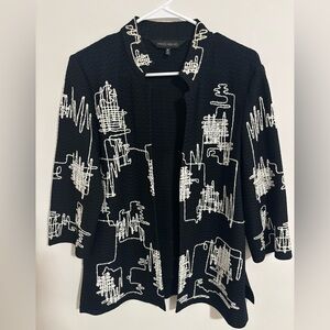 Ming Wang Black and White Blazer Jacket size Medium Women’s